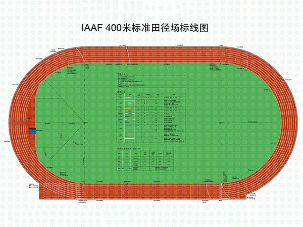 國際田聯(lián)400米標準田徑場標線圖